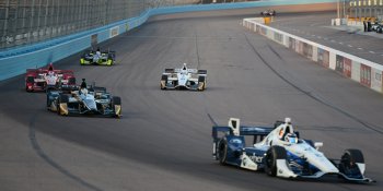 Cars on track testing for the Verizon IndyCar Series