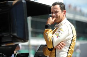 May 21, 2017; Indianapolis, IN, USA; IndyCar driver Helio Castroneves during qualifying for the 101st Running of the Indianapolis 500 at Indianapolis Motor Speedway. Mandatory Credit: Thomas J. Russo-USA TODAY Sports